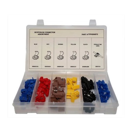 Titan Fasteners 75 PC Electrical Scotch Lock Terminal Assortment TFP6SNB75